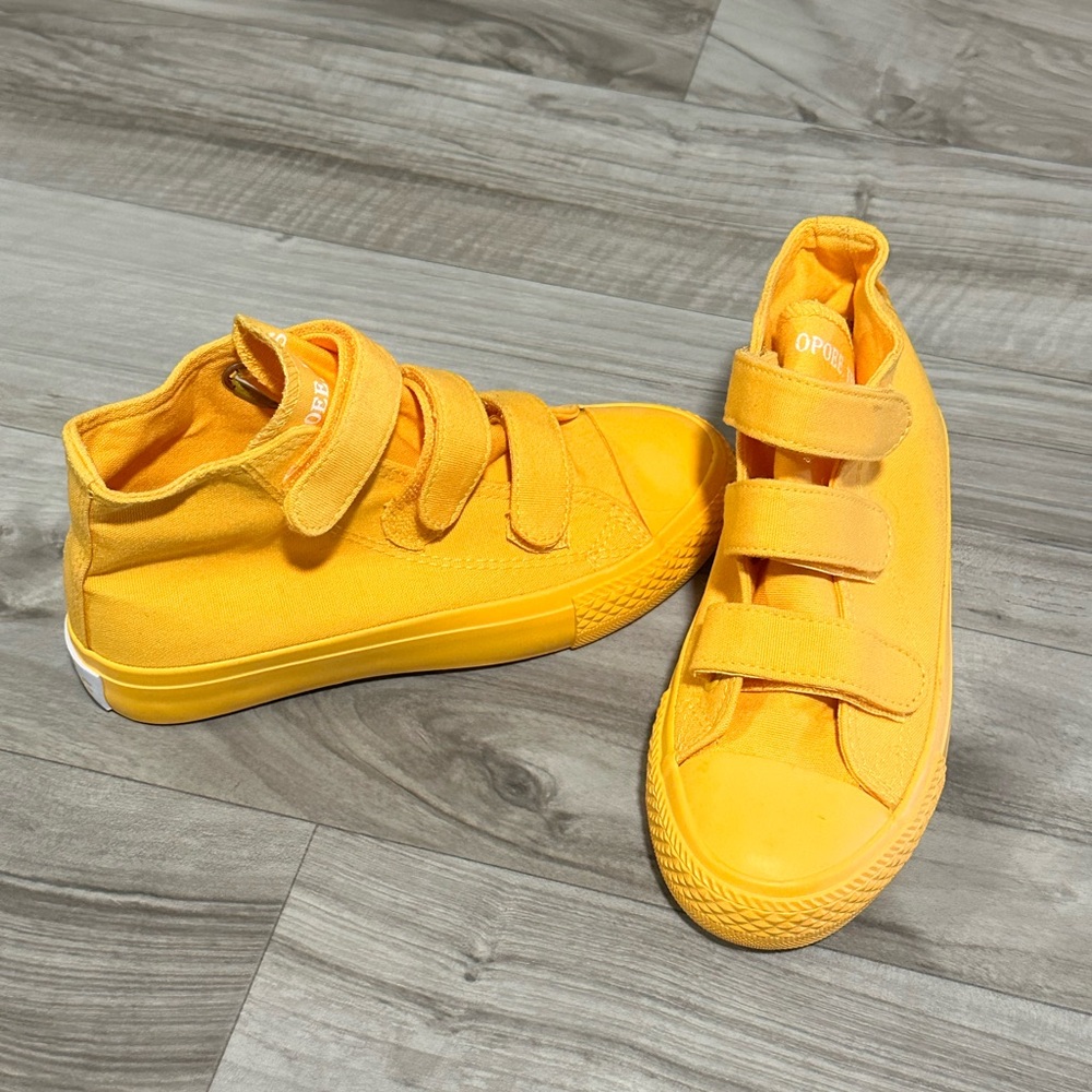 Vibrant Yellow Kids' Sneakers with Velcro Straps